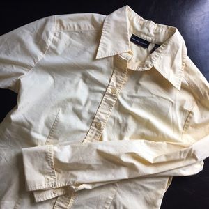 New York & Co Button Down Shirt M Light Yellow